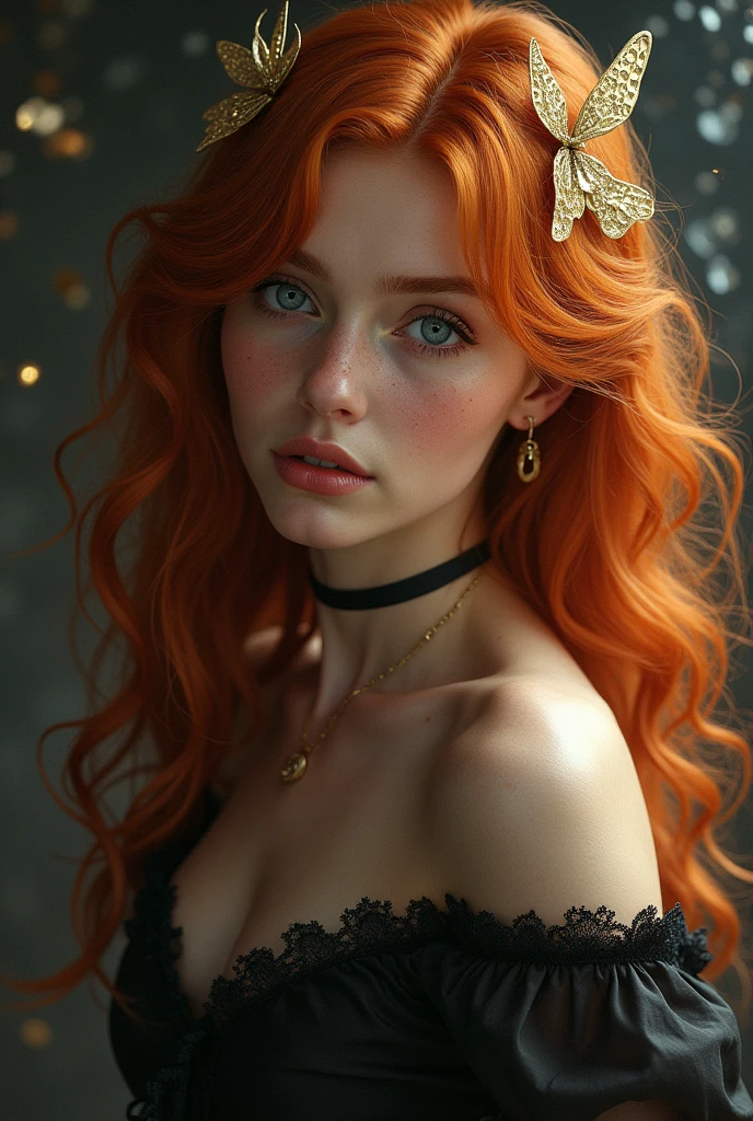 (solo, full body photo:1.3), (action packed:1.3), (haze, fog, mist:1.3), chiaroscuro, best quality, photorealistic, 1woman, (cute), (24yo:1.2), redhead, long ginger hair highly detailed, 1700'S, digital photography, art by artgerm and ruan jia and greg rutkowski surreal painting gold butterfly filigree, broken glass, (masterpiece, sidelighting, finely detailed Fashionable eyes: 1.2) (perfect oval large eyes that gazes at the viewer), beautiful detailed face, blue gorgeous perfect eyes, (blonde hair ponytail), (attractive young woman:1.3), (thick amazing hair), (seductive:1.1), (blushing:1.1)
