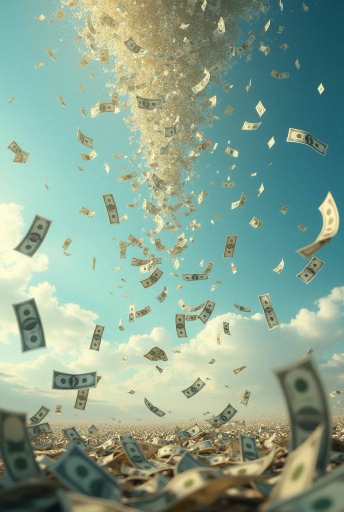 The money dropping from sky with Wonder full