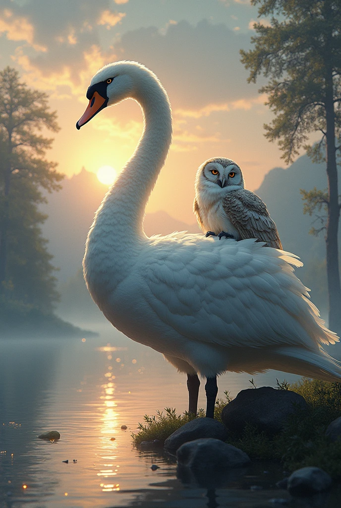 The king of swan and the owl