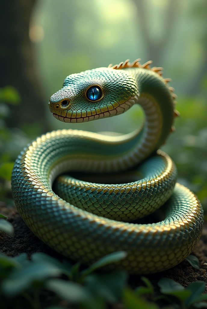 Snake with blue eyes