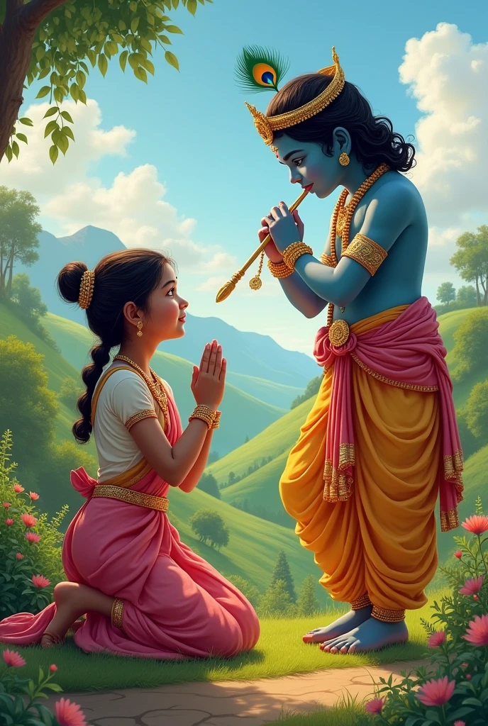 24ild  girl worshipping srikrishna 