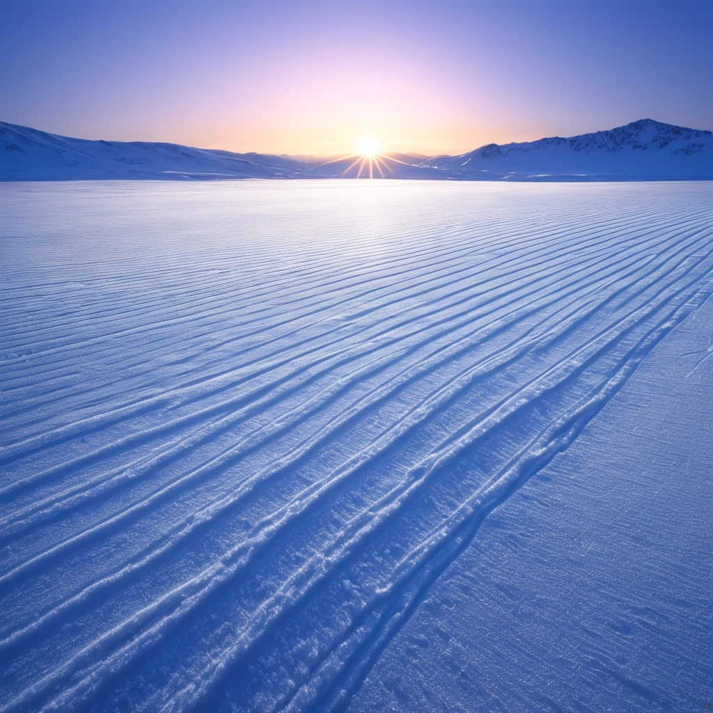 Snow Scene, Huge, Snowfield, Morning Glow, Wind lines, Cold air