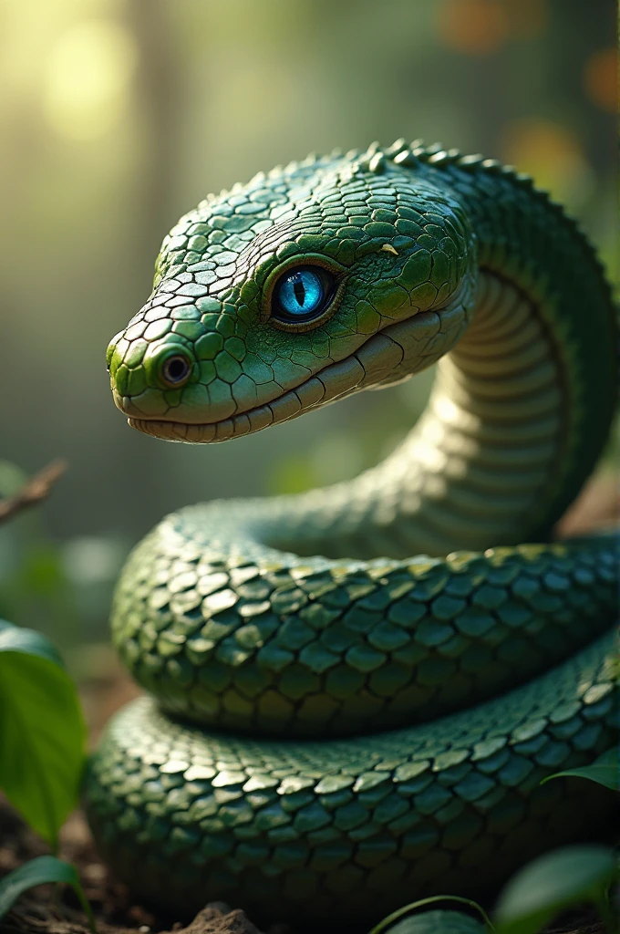 Snake with blue eyes