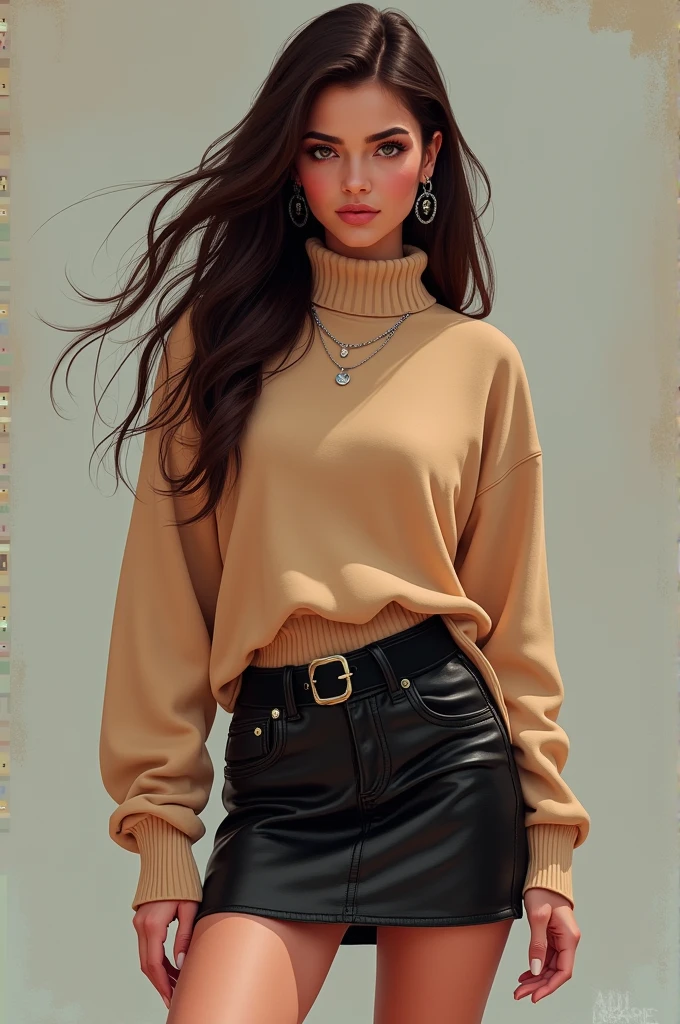 Girl
2
Brunette
Caucasian
High neck pullover
Tight miniskirt