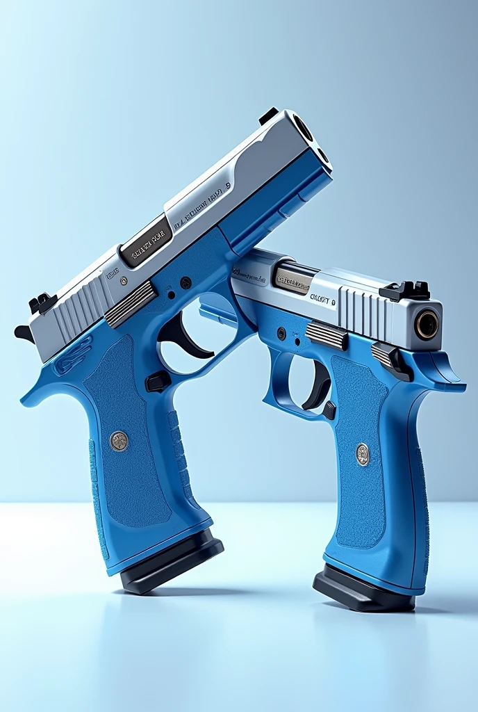 Guns with blue and white colour