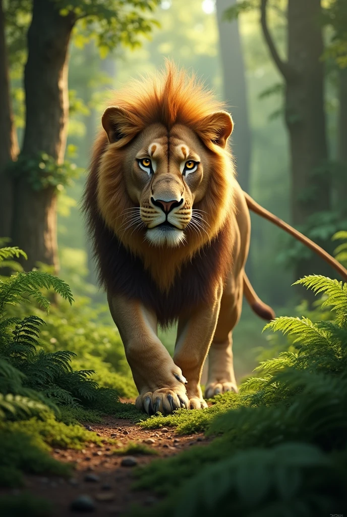 Lion in forest