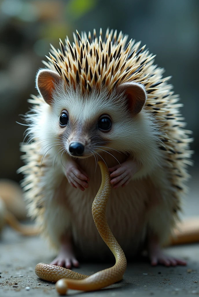 Create an animal that is a combination of a hedgehog and a snake by combining their DNA in a laboratory. 