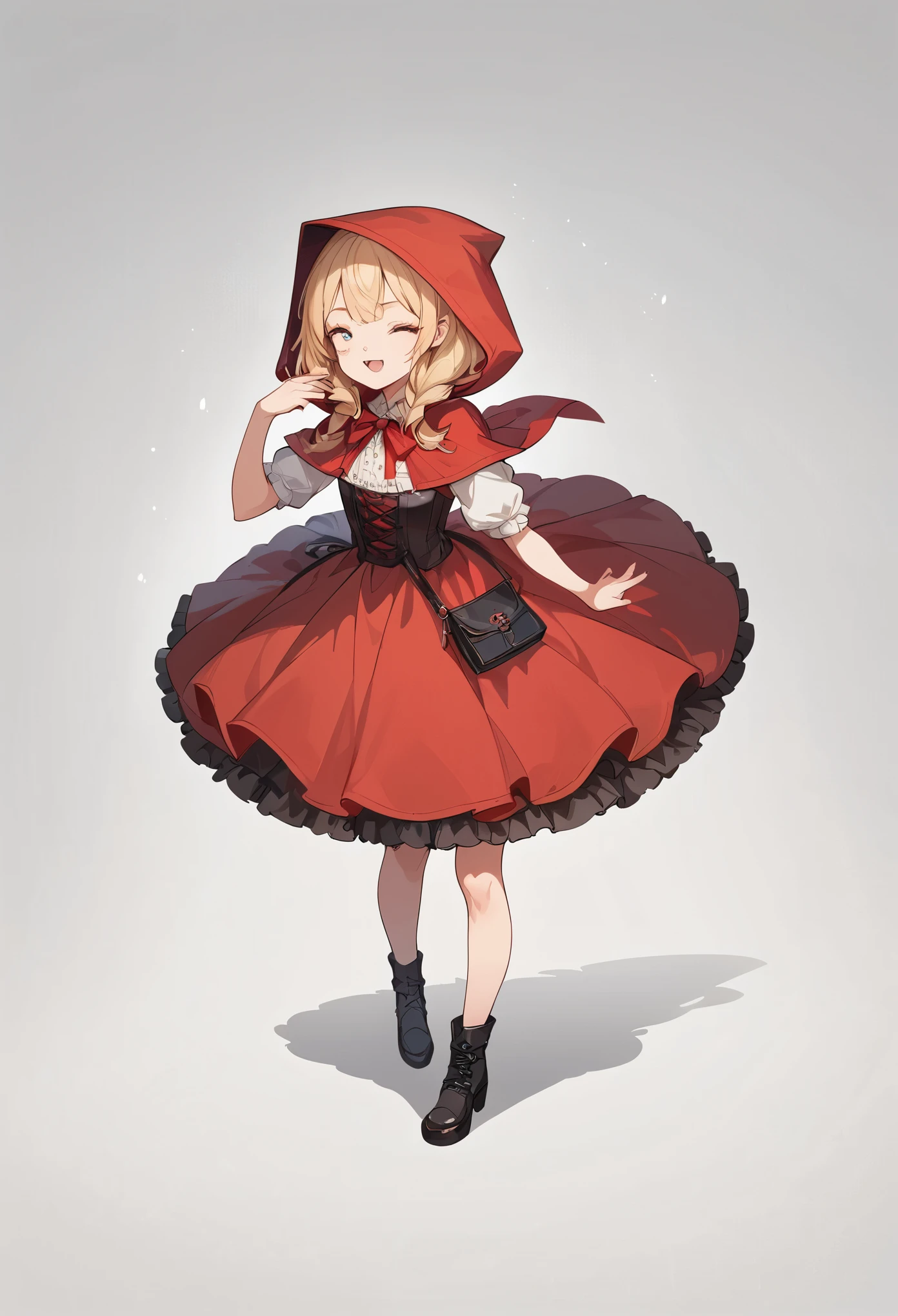 rating_safe, score_9, score_8_up, score_7_up, score_6_up, score_5_up, score_4_up, hires, source_furry, postcard design, story of Little Red Riding Hood, flat Design, vector illustrations, graphic illustration, detailed 2d illustration, flat illustration, digital illustration, digital artwork,