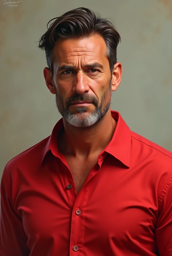 A man with red shirt