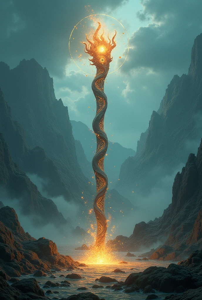 Draw a magic wand that looks like a big vast