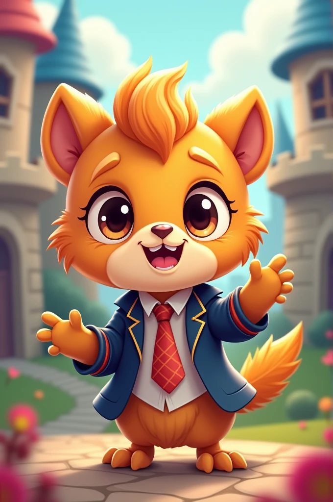 Griffin wearing Regal Academy uniform in cute and tiny style and cartoon style