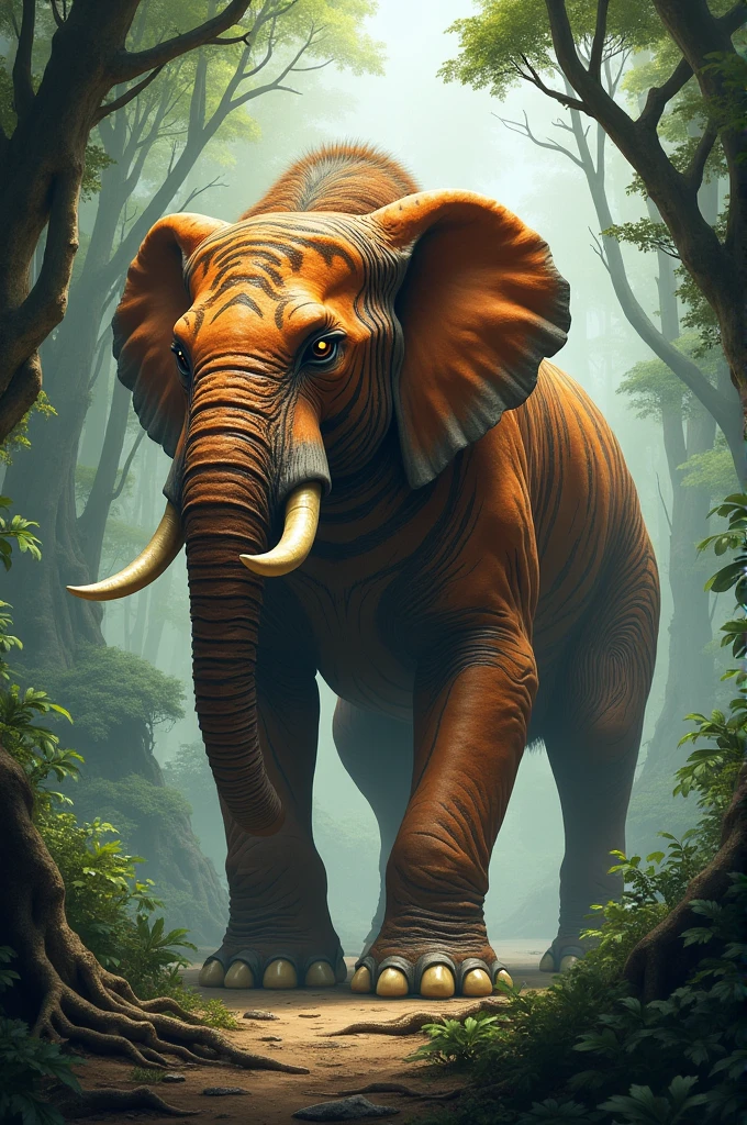 Tiger and elephant combination animal
