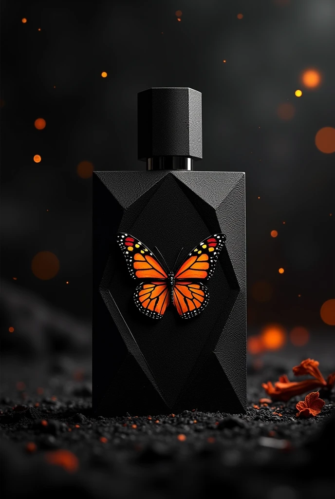 A masculine, seducing, black fragrance for men called "Monarch" 