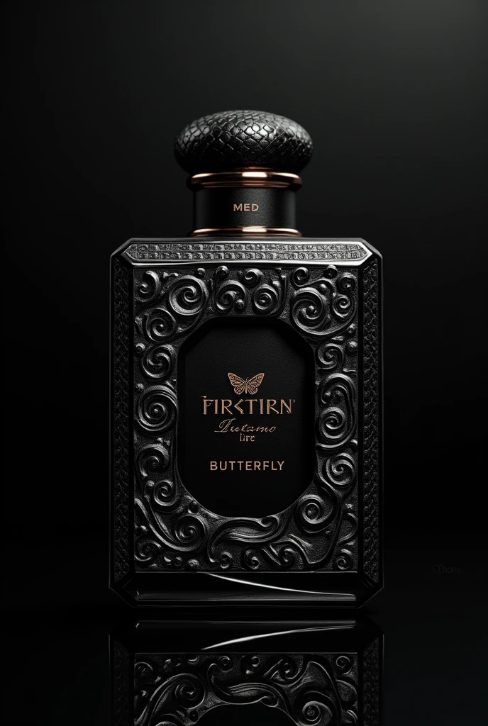 A masculine, seducing, black fragrance for men called "Monarch" 