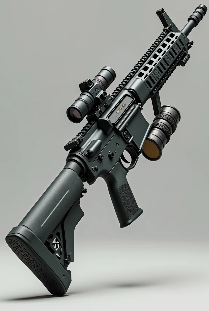 Sig 516 rifle with an m203 rocket launcher in profile