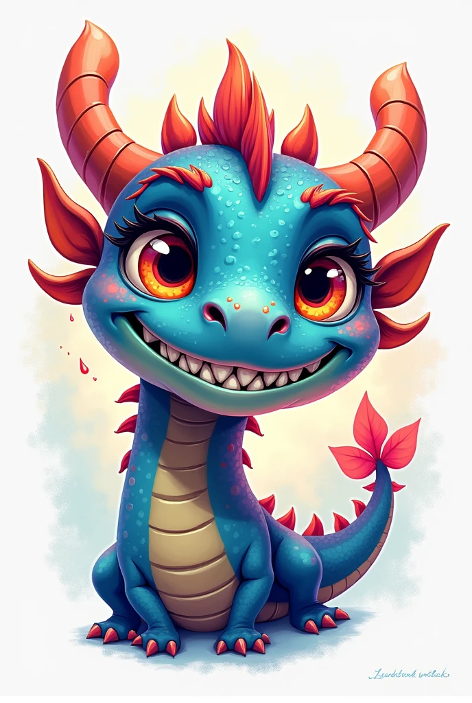 A crazy and cute drangon face for t shirt