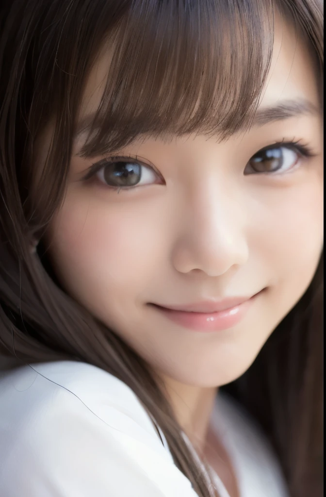 best quality, face focus, soft light, ultra high res, (photorealistic:1.4), RAW photo,(Shinozaki Ai), fair skin, kawaii,
1 Japanese girl, solo, cute, (smile), (pupil, lights in the eyes), detailed beautiful face, Medium-sized breasts,(high resolution detail of human skin texture),(long hair),(portrait), upper body, white traditional kimono,