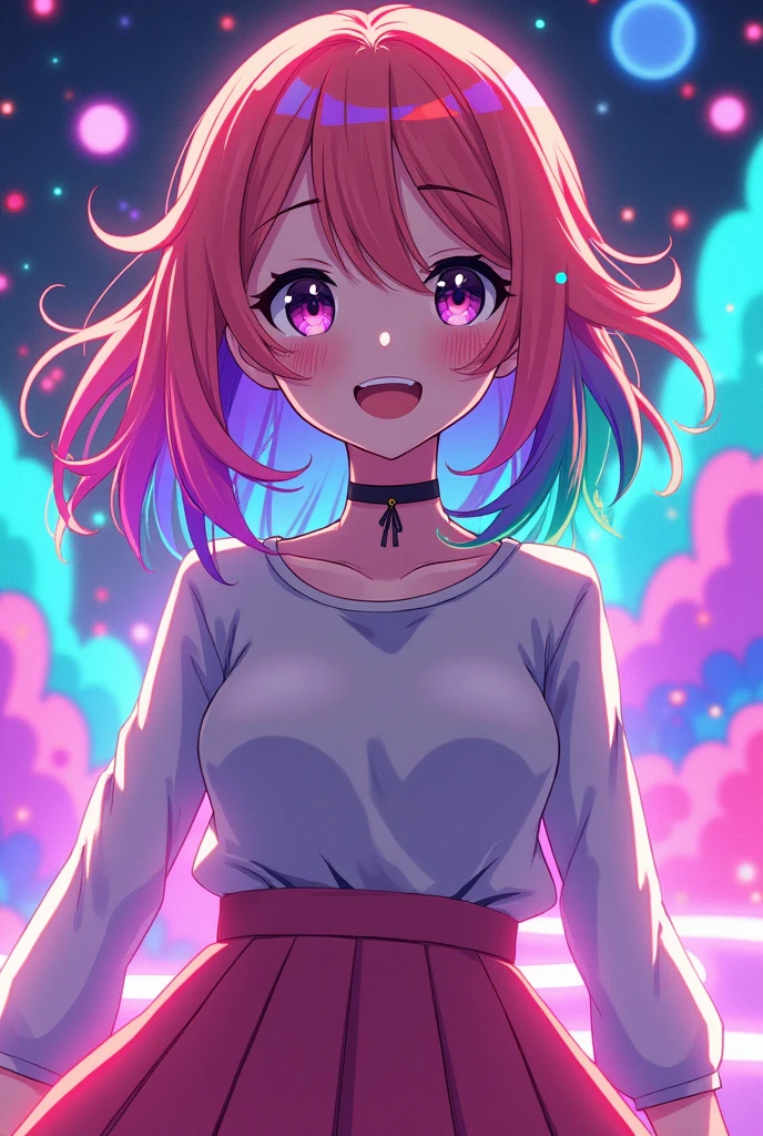 Image of Eri from Neon Dream with bright colourful hair