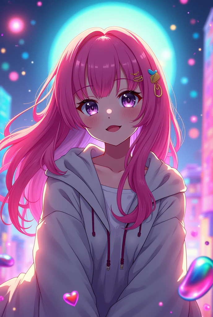 Image of Eri from Neon Dream with bright colourful hair