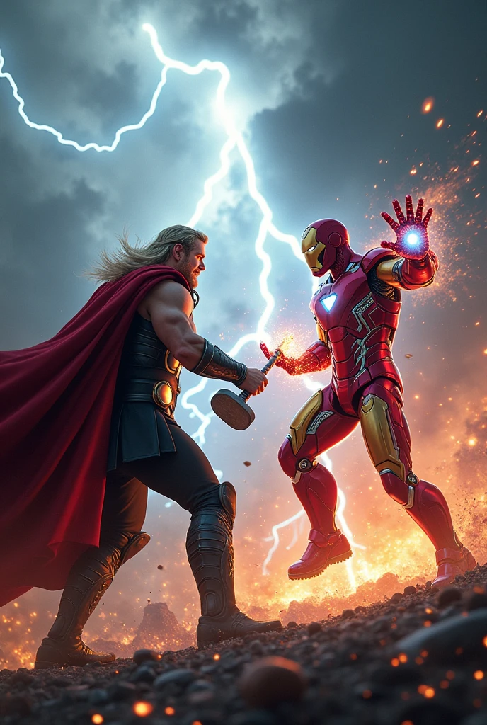 Flash fight again thor and ironman
