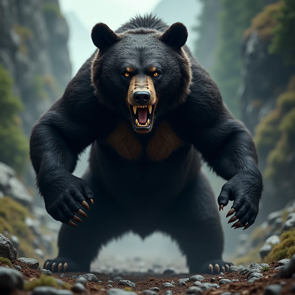Black bear agresive