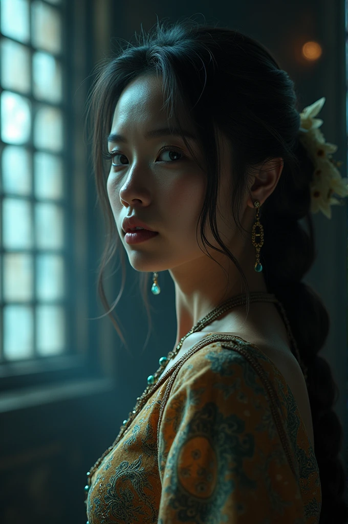 concubine, Chinese Beautiful, 非常にdetailedな,High resolution,8KCG wallpapers, Pink, masterpiece, 最high quality, Sharp focus, Pink cinema lighting,1 Female,Nice hands, Perfect hands, Very delicate and beautiful, 非常にdetailedな, 非常にdetailedな, Perfect Anatomy, Best Anatomy, (LDM:1.2), (masterpiece, 最high quality:1.3), ((High resolution:1.2), (figure:1.05), high quality, Beautifully detailed face, Beautiful attention to detail, Nice hands, Perfect hands,Five Fingers, Very delicate and beautiful, 非常にdetailedな CG, Fascinating,lure, Dominant female gaze, (Attractive elderly woman:1.2),(40 year old face:2),(Mature Woman:1.8),Old age,Sharp focus,Face Focus,Anime Face,black eye, Long black hair),(Tall body:1.4) ,(Curvy:1.5),Black Hair,more_detailed:-1, more_detailed:0, more_detailed:0.5, more_detailed:1, more_detailed:1.5,Mother,Mature Woman,librarian,Black Hair, On an ancient Chinese double bed