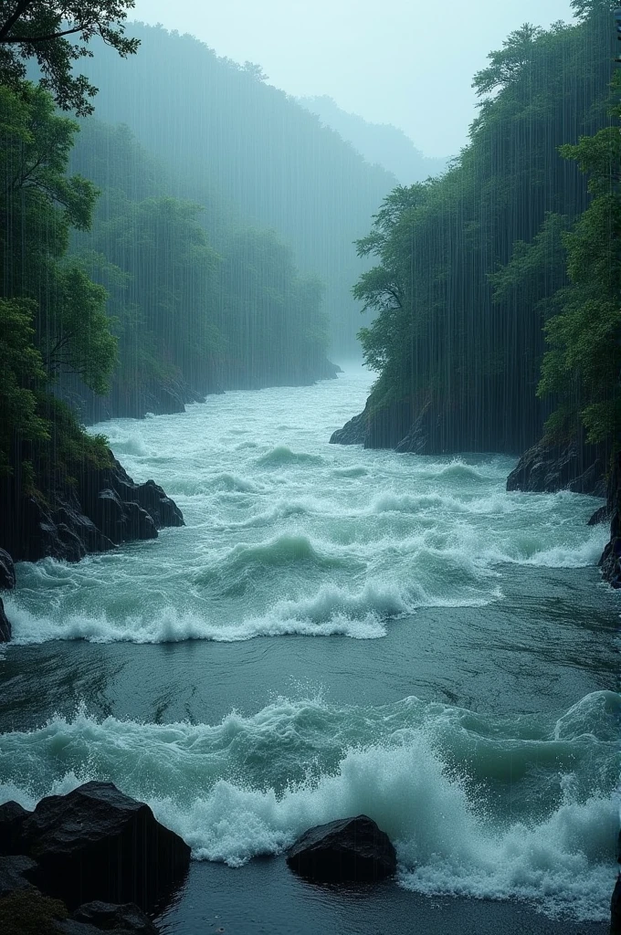 As soon as it started raining, the river swelled