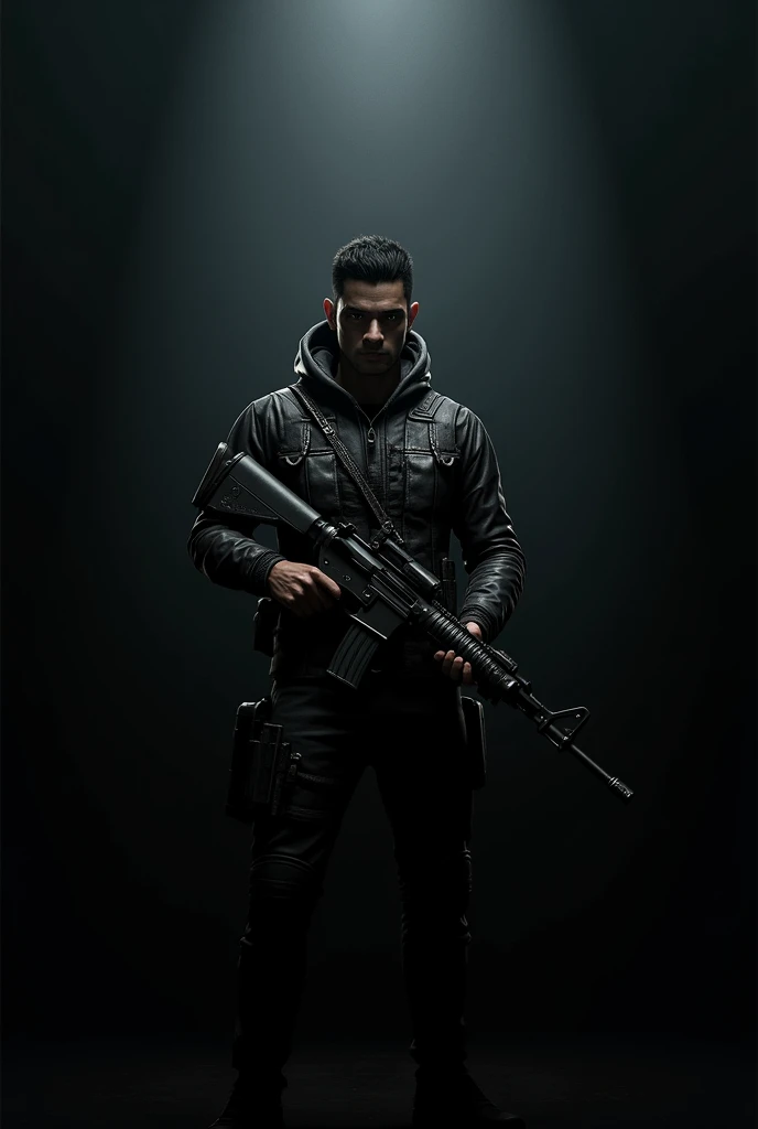 Black background with dark redes bgmi character
