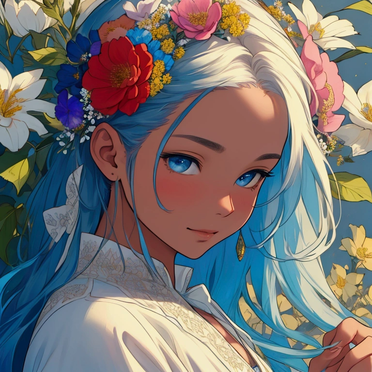 man with some flowers