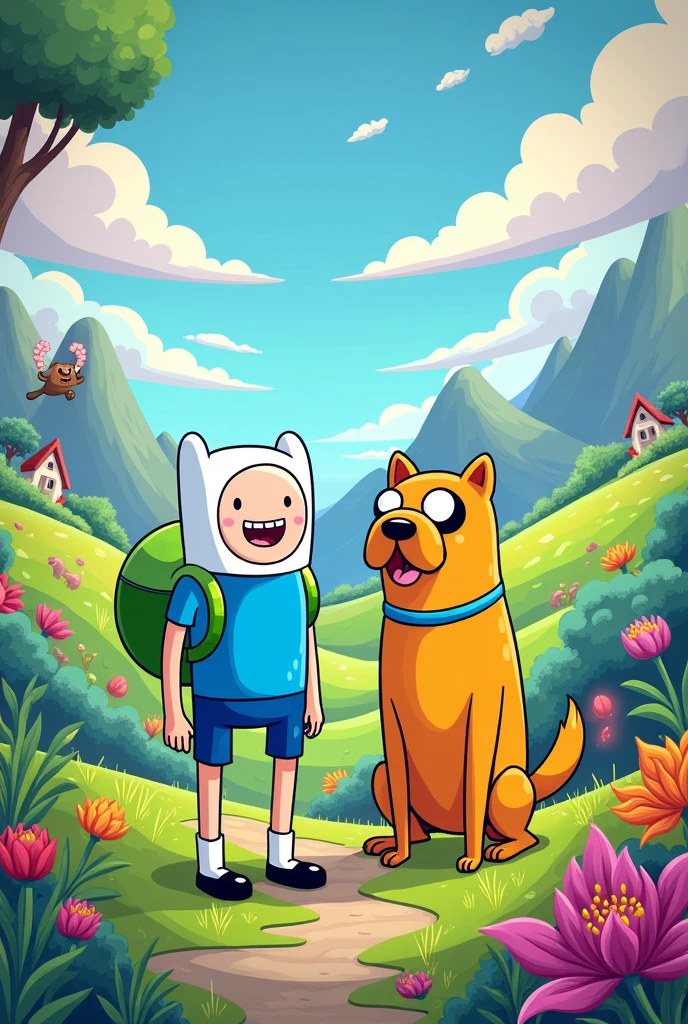 Cartoon characters finn and Jake all the characters