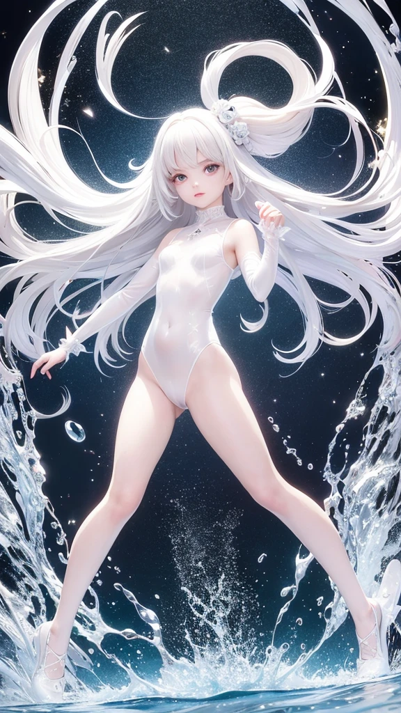 16K high resolution, high quality masterpiece Beautiful face, clear and beautiful white skin, young body shape, beautiful hair and big eyes, young beautiful girl, thin transparent clothes, open legs.