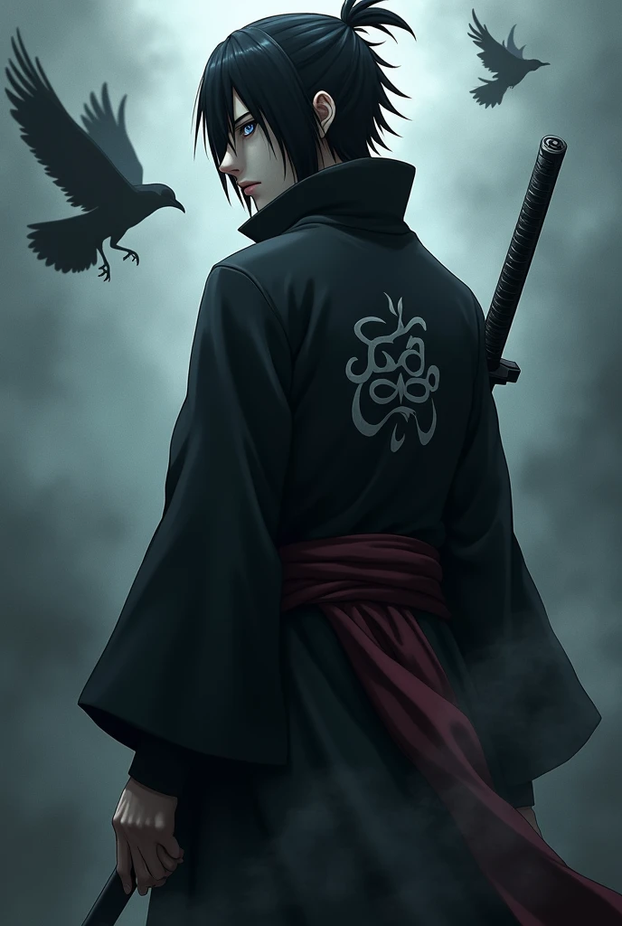 Itachi uchiha
and crows back side katana