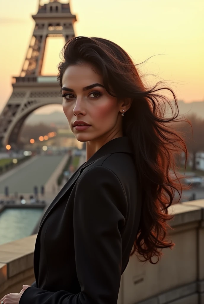 The same beautiful irani model posing in paris