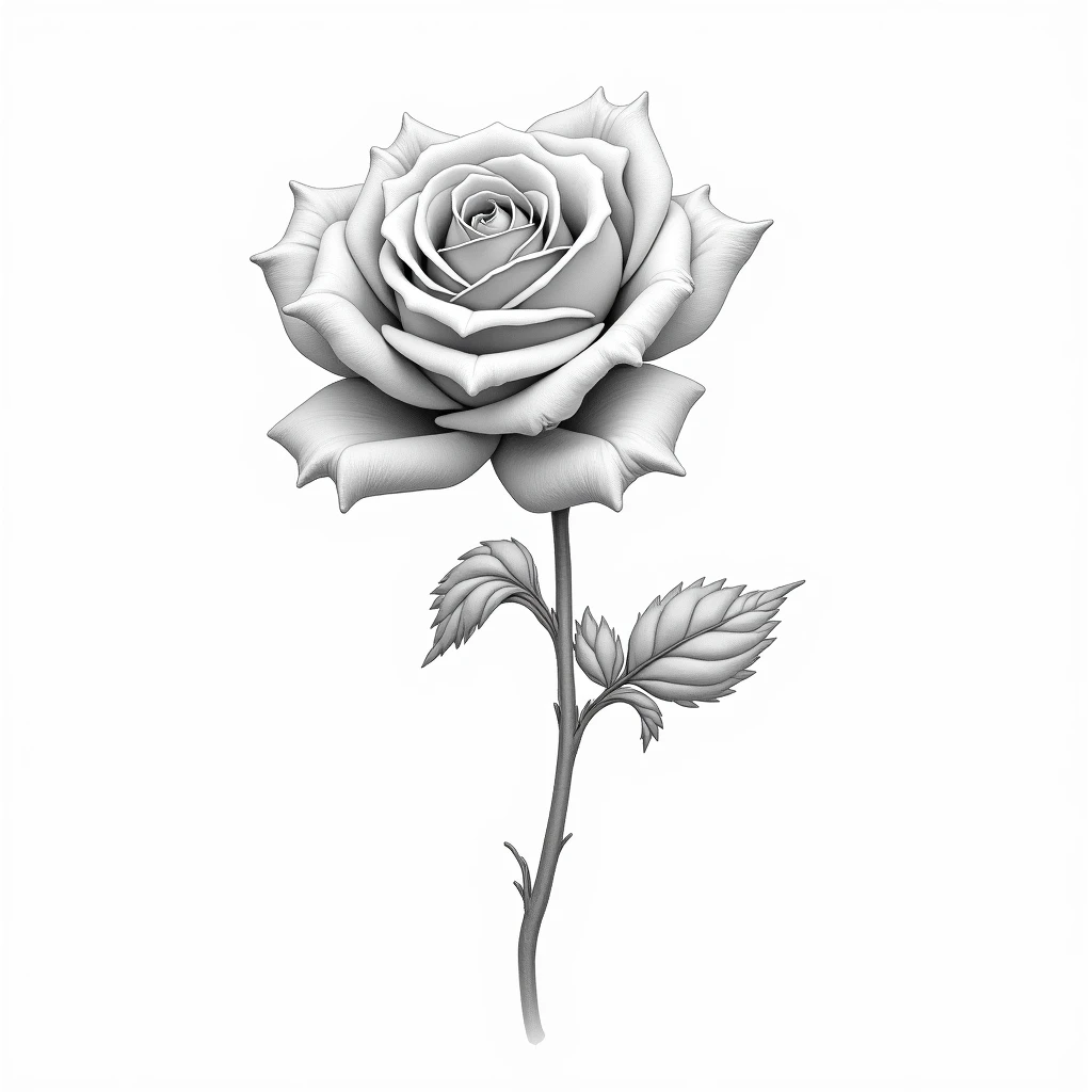 rose、Black and White、Coloring book