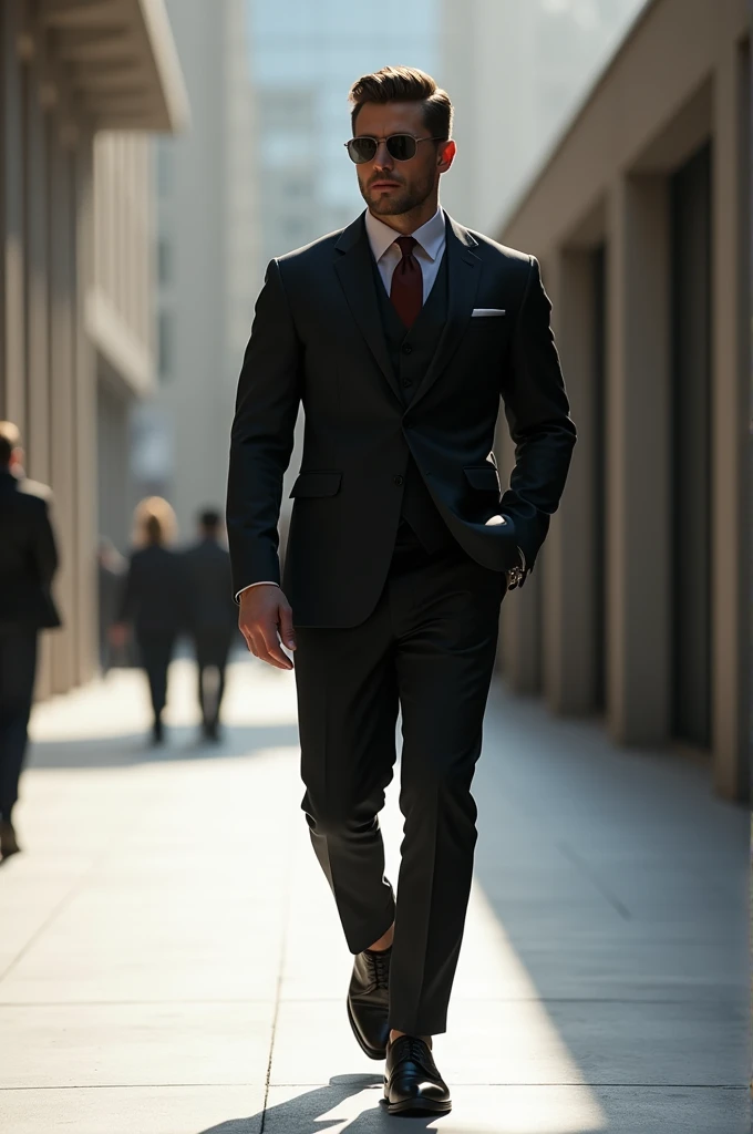 A man walking with
swag