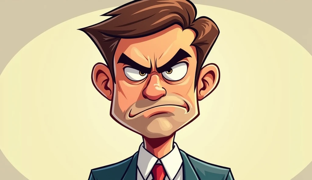 A man with bad expression on the face.
Cartoon