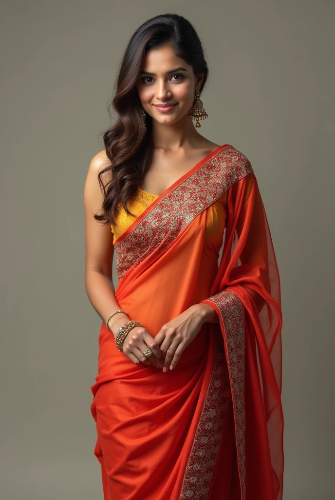 Anushka sharma wearing saree with big butts 
