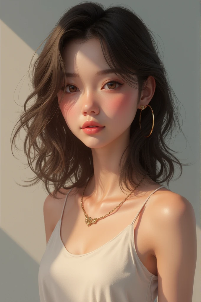 generate an image of a 17 yr old female with ht 5'1 feet and weight  58 kg...keep it realistic