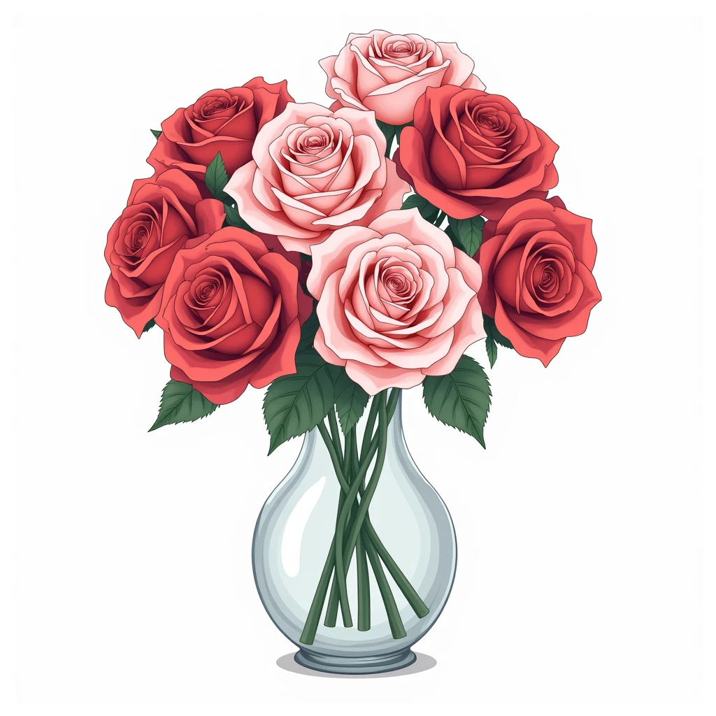 Roses in a vase　Coloring book