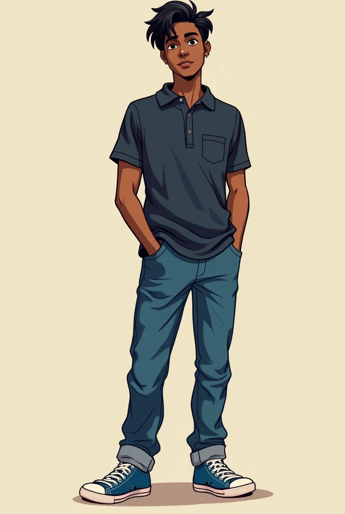 •	19yo
•	Male
•	5,11 (claims to be 6 foot) not so skinny not so  athletic build
•	Masculine features 
•	Black  hair 
•	Brown eyes
•	Skin towards the darker tone
•	Clothing style comprises polo shirts with jeans (mostly blue) and converse (blue)
•	Interested in music, sports , games 
•	Loves to talk about himself, Kinda narcissistic
•	Barely listens
•	Healthy 
•	Being mean is his love language (kinda) , Caring (optional)
•	Shows no emotional but is a wuss
