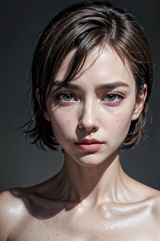(The best quality,High Resolutions),portrait,50 year old man,With a very elegant dress,Grey tailored suit,Detailed and realistic face,short grayish brown hair,flat hair cut,with a slim build,determined expression,Hollow eyes,strong jawline,Faint wrinkles around the eyes and mouth,well-groomed eyebrows,subtle crow's feet near the eyes,glare,Mature and self-confident look,subtle smile on her lips,Slightly arched eyebrows,defined cheekbones,square face,sculpted chin,mustache,stubble beard,Elegant posture,Standing in front of a neutral background,Soft and uniform lighting,Slightly warm color tone,emphasis on the sophisticated and charismatic aura of the man.