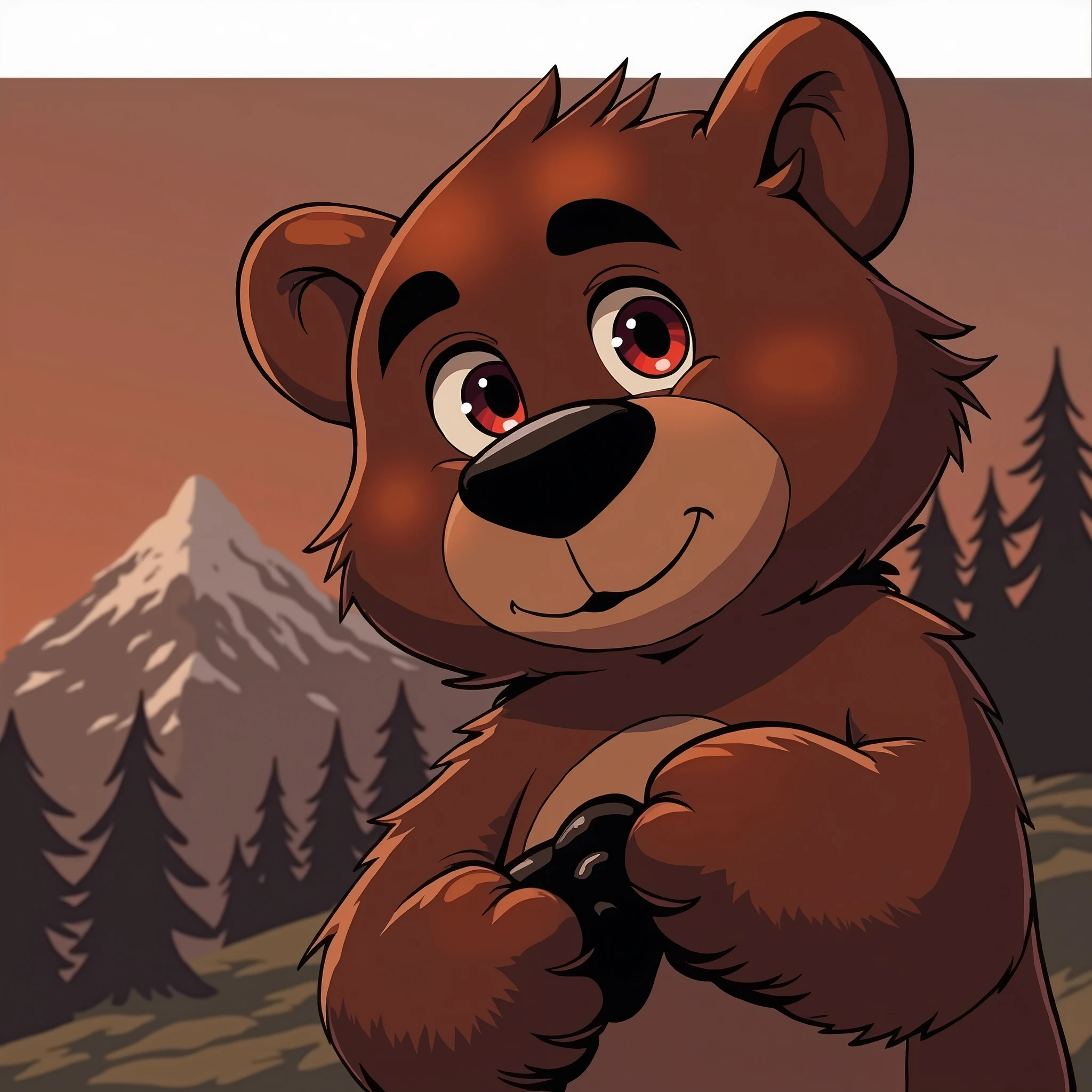 (Best Quality, 4k, High resolution, masterpiece:1.2), ultra detailed, realist:1.3, meesh bear passing love exploring with confidence., showing his powerful black erect penis, size and fit.Beautiful sexy red eyes white fur Realistic mountain background Solo masturbating Looking at viewer sexy smile NSFW Uncensored porn