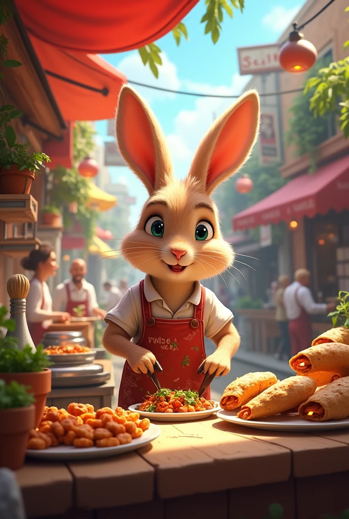 Rabbit runs a chicken shawarma shop 