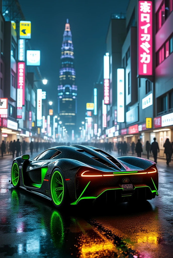 Lamborghini sian in Tokyo City night time 