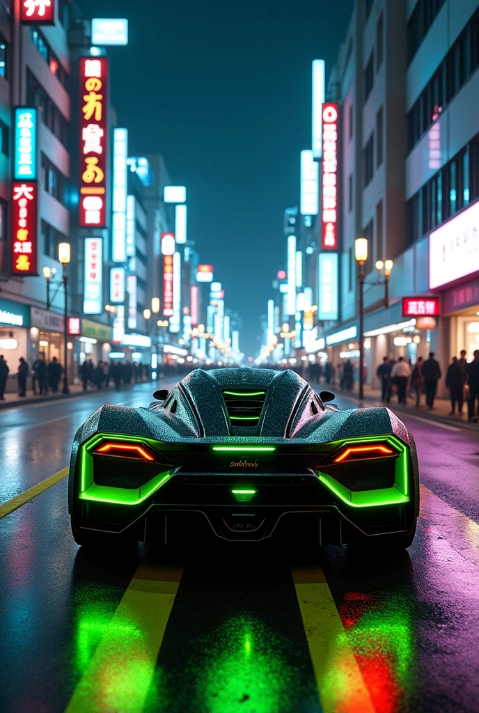 Lamborghini sian in Tokyo City night time 