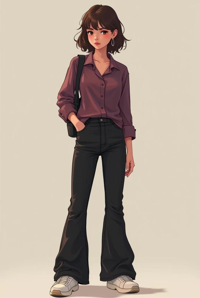 • 17yo
• Female
• 5,7 brown hair reaching her shoulder top with geeky curtain bangs
• Clothing style comprises tight button up shirt (mostly dark mauve ) with a baggy flared jeans (mostly black) and arms covers just below elbows with chunky white sneakers
• Hazel eyes
• A promise ring on pinky
• Ideal skinny (hourglassish) build with soft feminine features with a light skin tone
• Arthritis patient
• Interested in drawing and music and writing
• Talks too much but barely talks
• Insecure
• Great listener with a motherly personality (too nice or too mean)
• Emotional