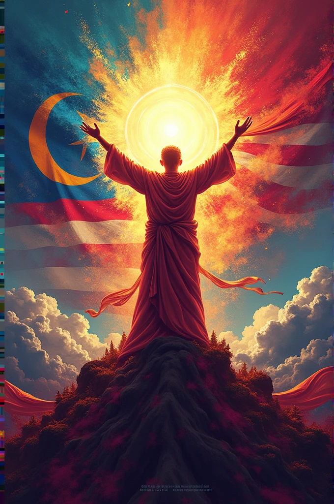 Independence poster with the theme of Madani Malaysia, The Soul of Independence by using bright colors symbolizes the flag