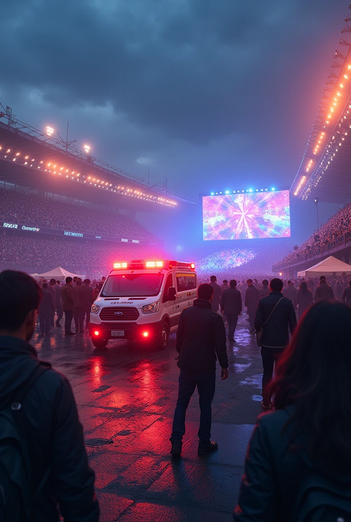 Outside pt stadium after kbs song festival 2014 27 december 2014 and ambulence