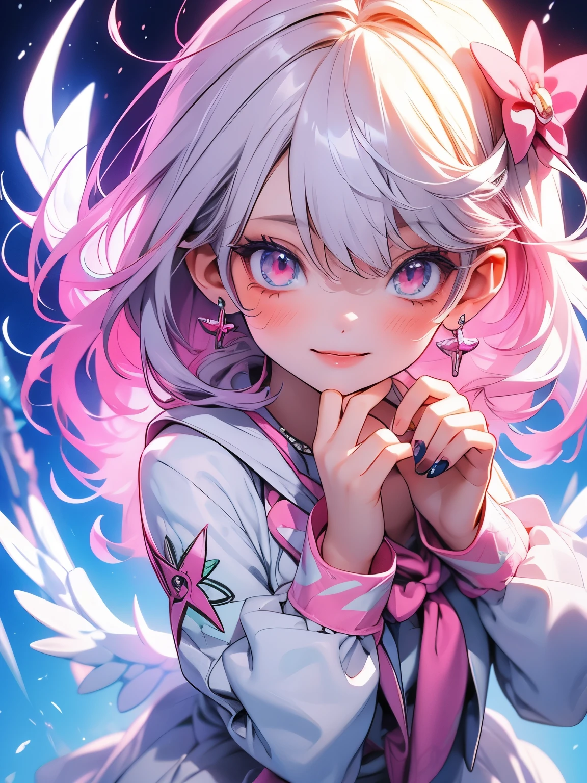 Cute fantasy anime girl, thunderbolt