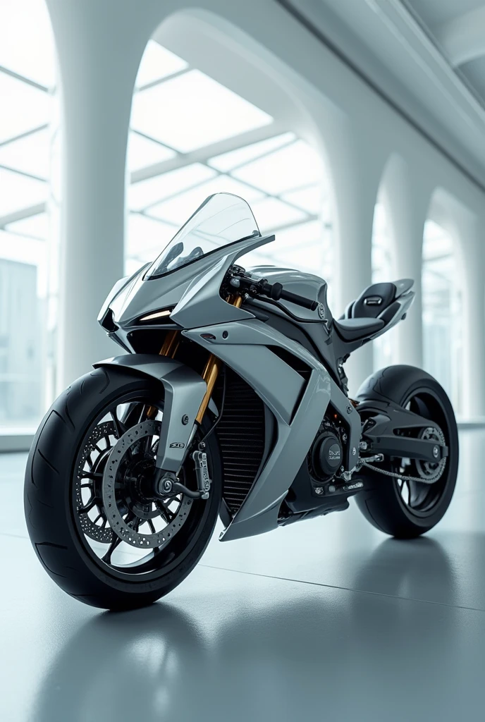 R15v4m bike in silver color